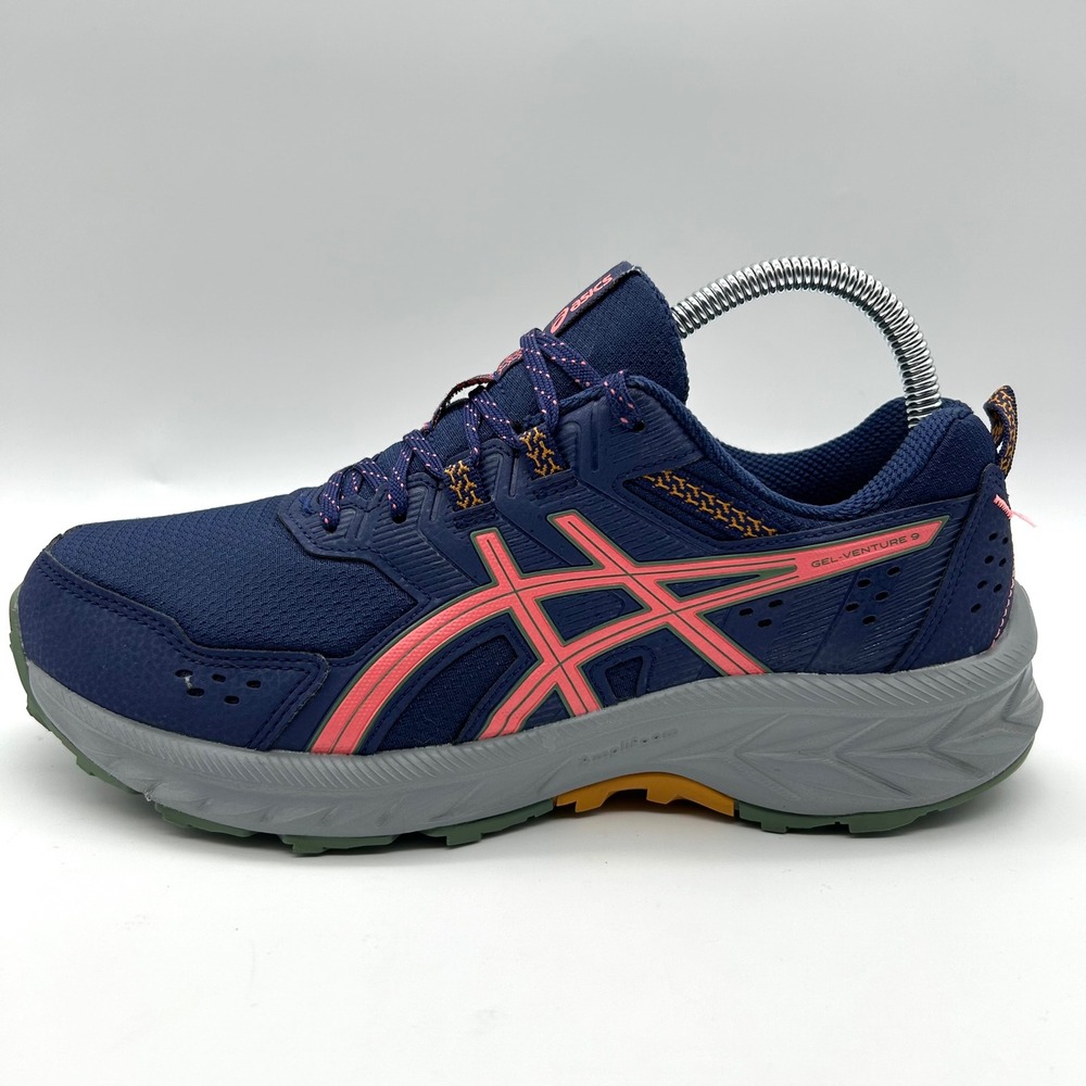 Asics‎ Gel-Venture 9 Shoes Womens 8 Indigo Blue Papaya Trail Running Sneakers